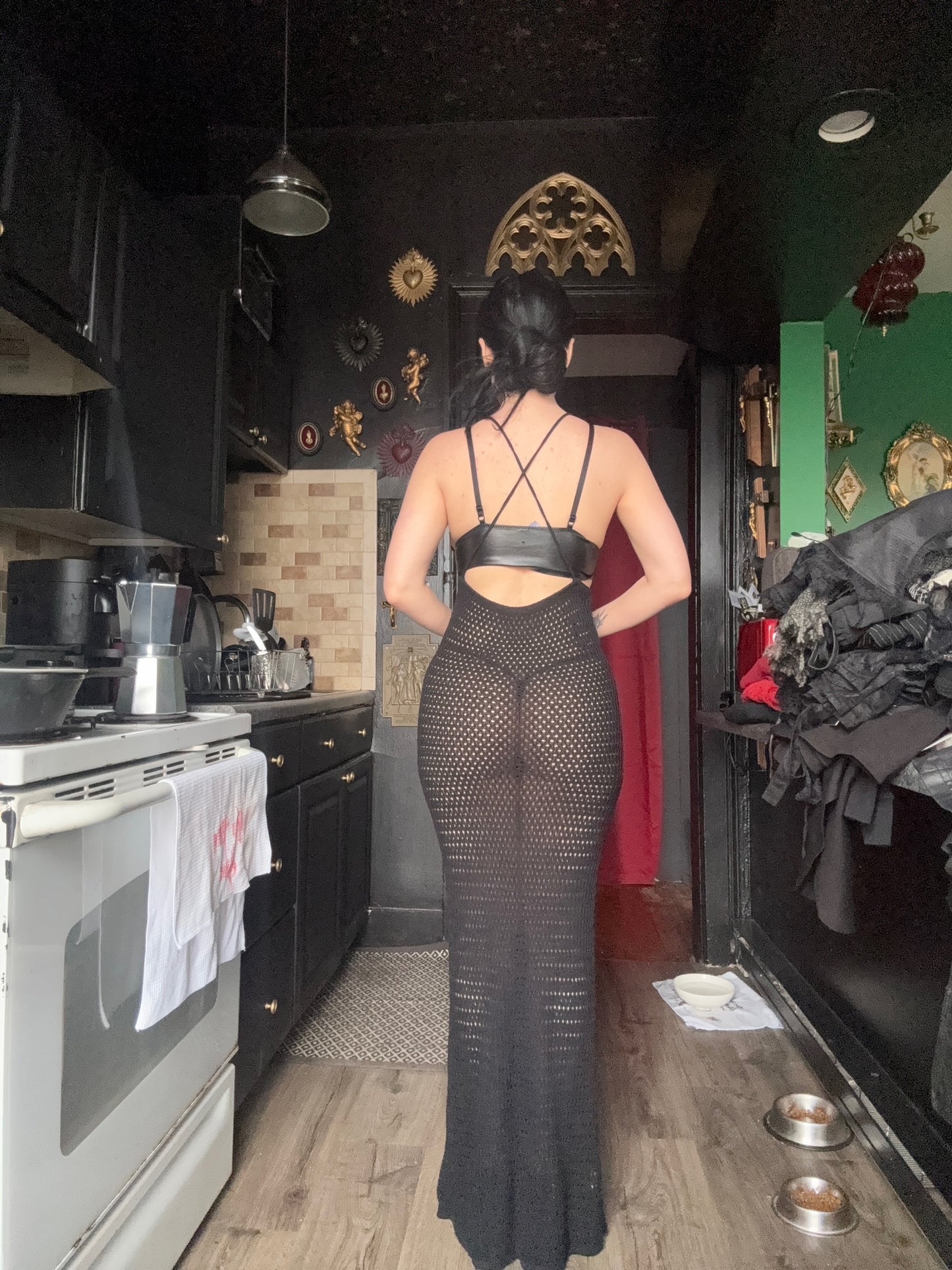 Sheer Knitted Maxi Dress