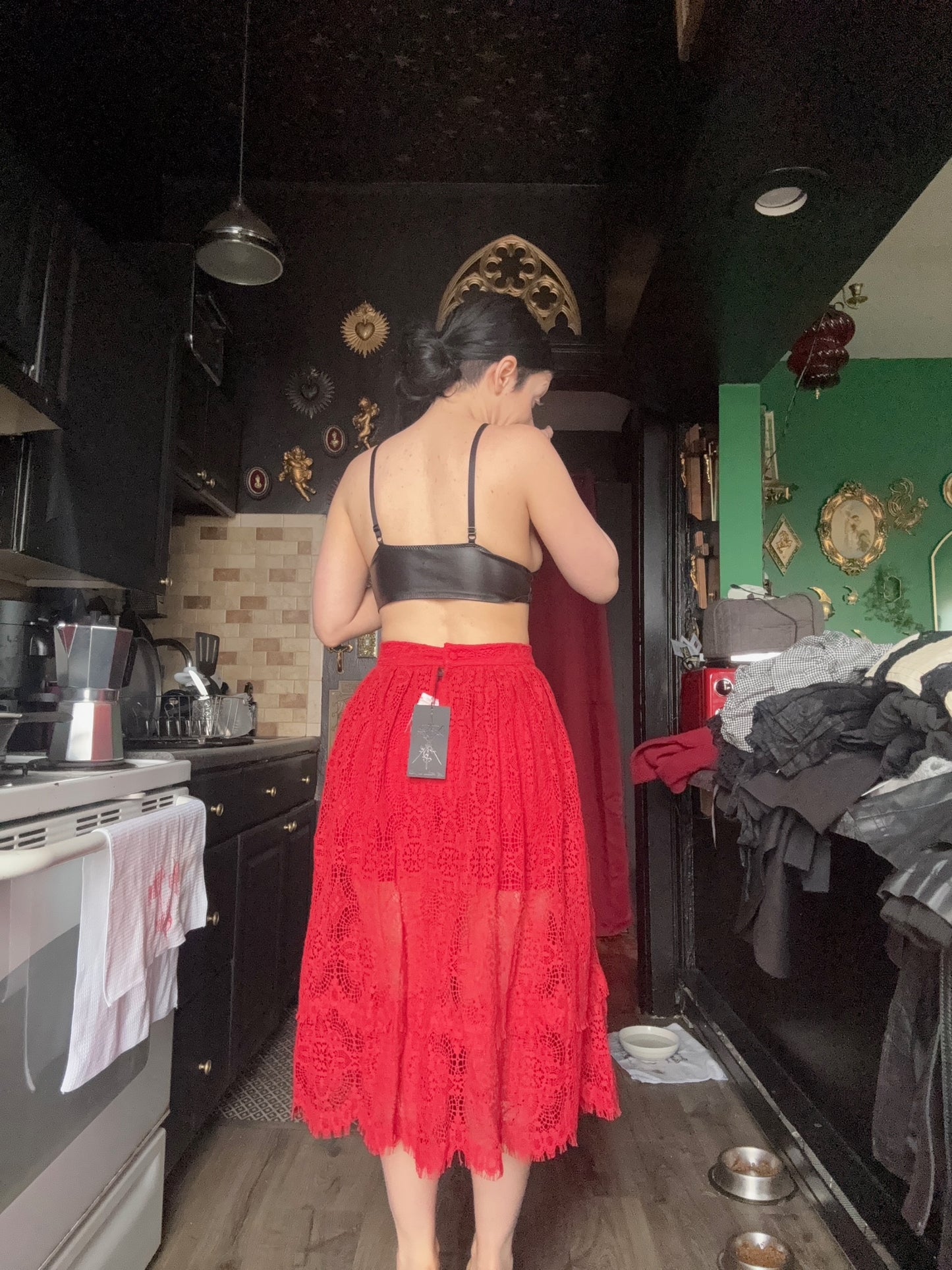 La Femme En Noir Lace Skirt NWT