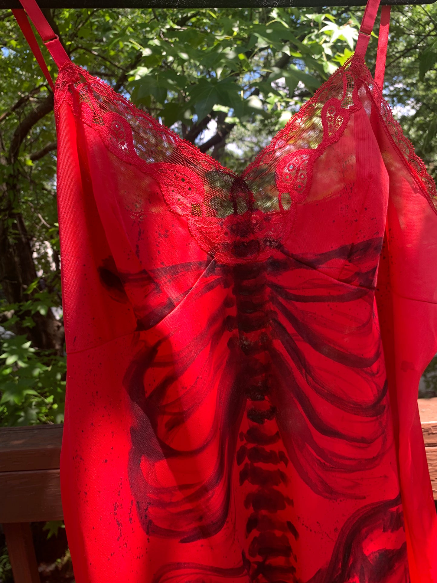 Play Dead in Red - Skeleton Dress