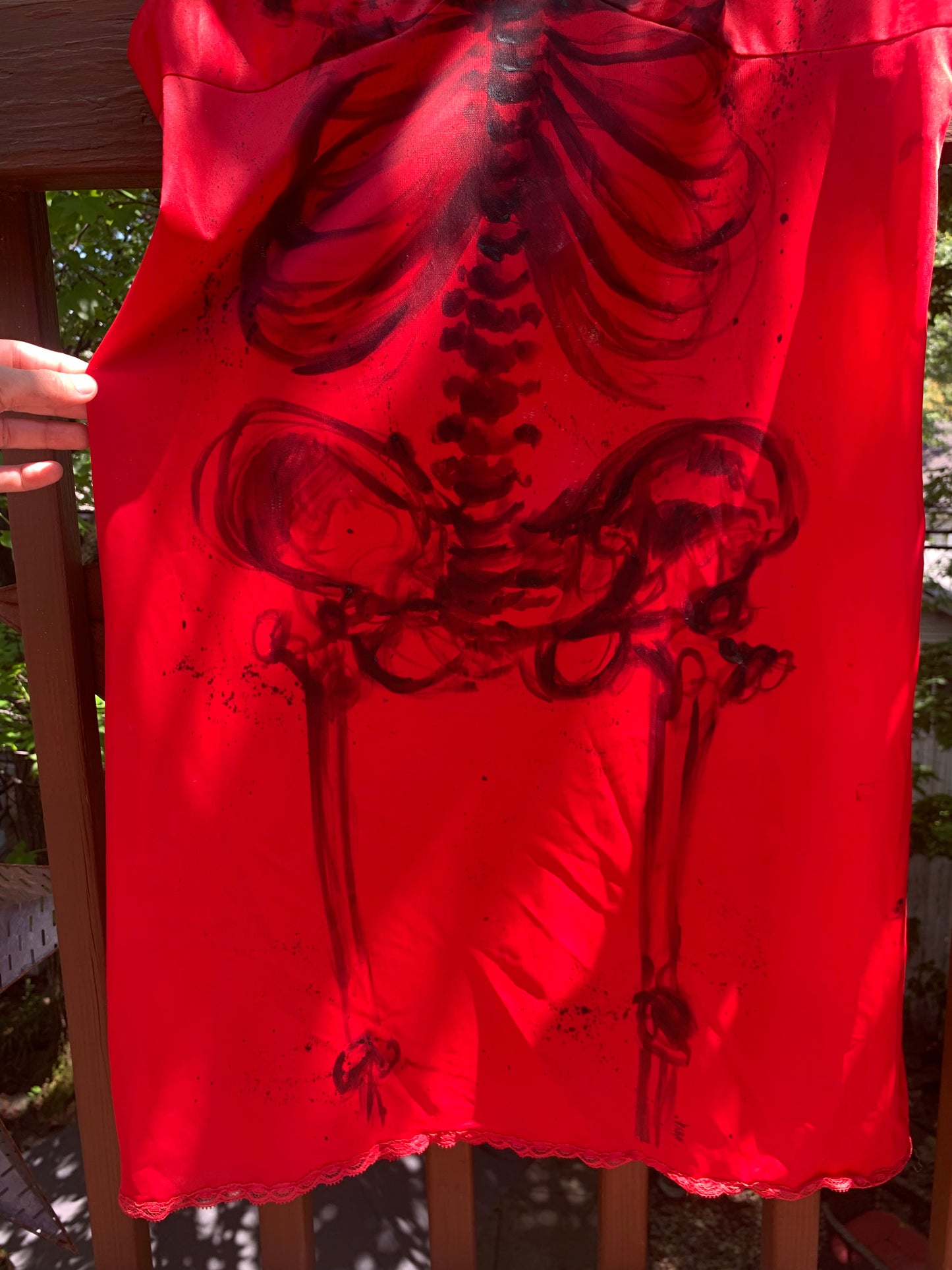Play Dead in Red - Skeleton Dress