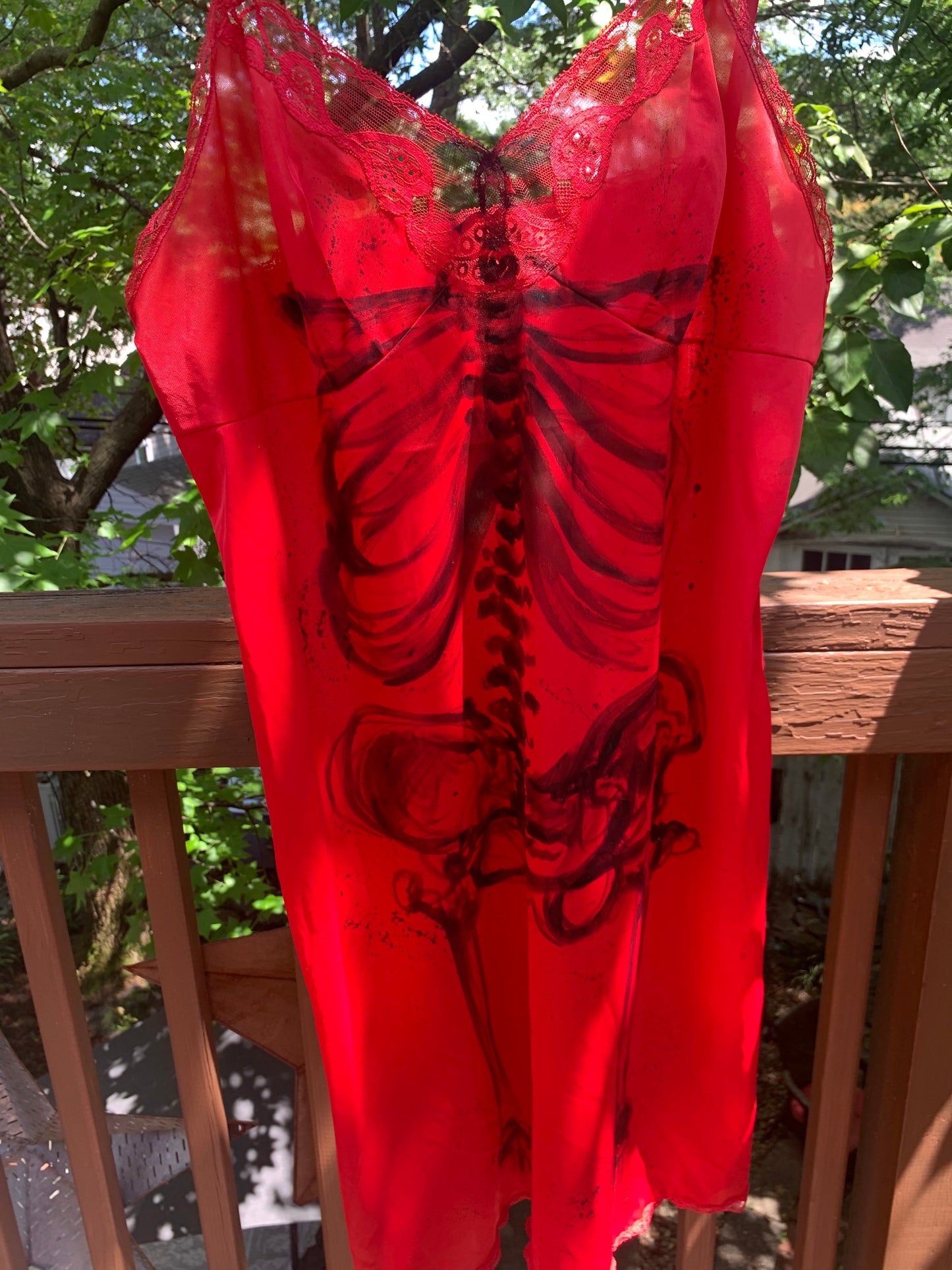 Play Dead in Red - Skeleton Dress