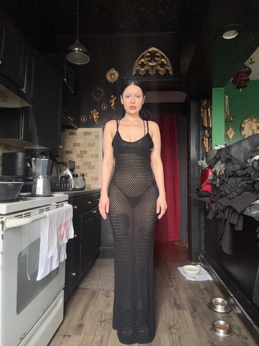 Sheer Knitted Maxi Dress